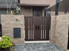 門柱タイルが特徴的な新築外構